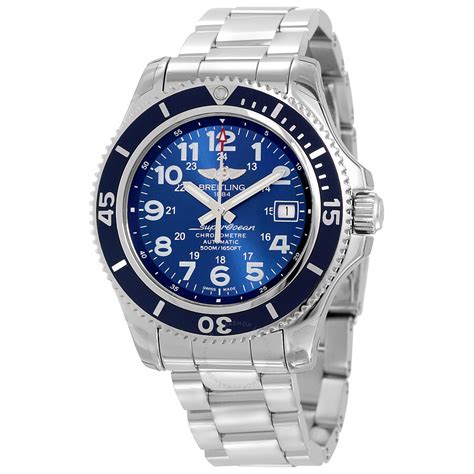 Men's Superocean II 42 Stainless Steel Mariner Blue Dial Watch